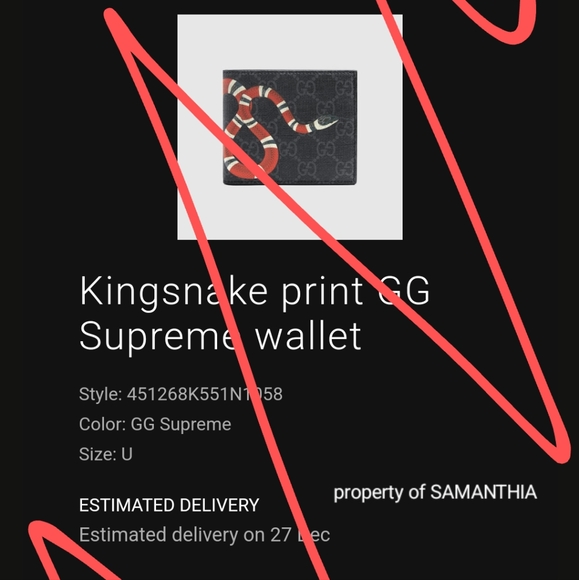 Vintage Kingsnake print GG Supreme wallet - Picture 5 of 5